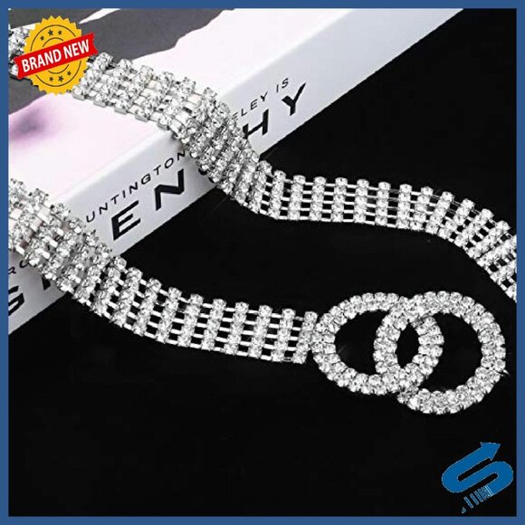 Rhinestone Chain Belt O-Ring Waistband Crystal Belt for Dresses main image 5